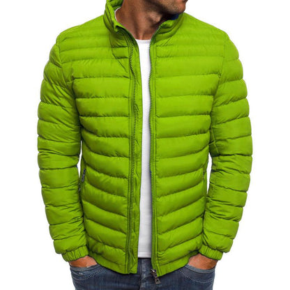 Men's Casual Stand Collar Long Sleeve Padded Warm Slim Fit Jacket 96439922M